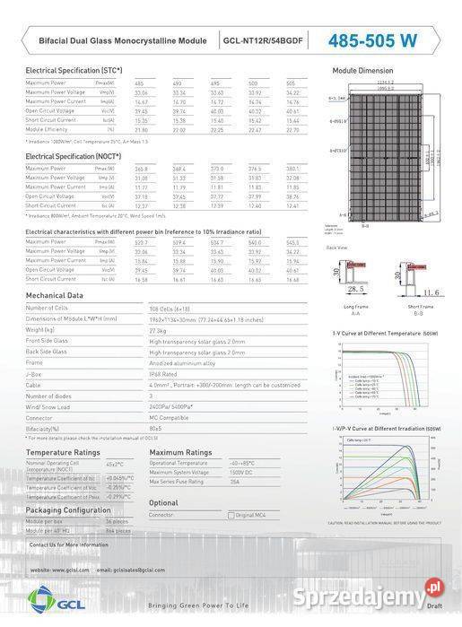 GCL NT12R54BGDF505W Full Black Bifacial
