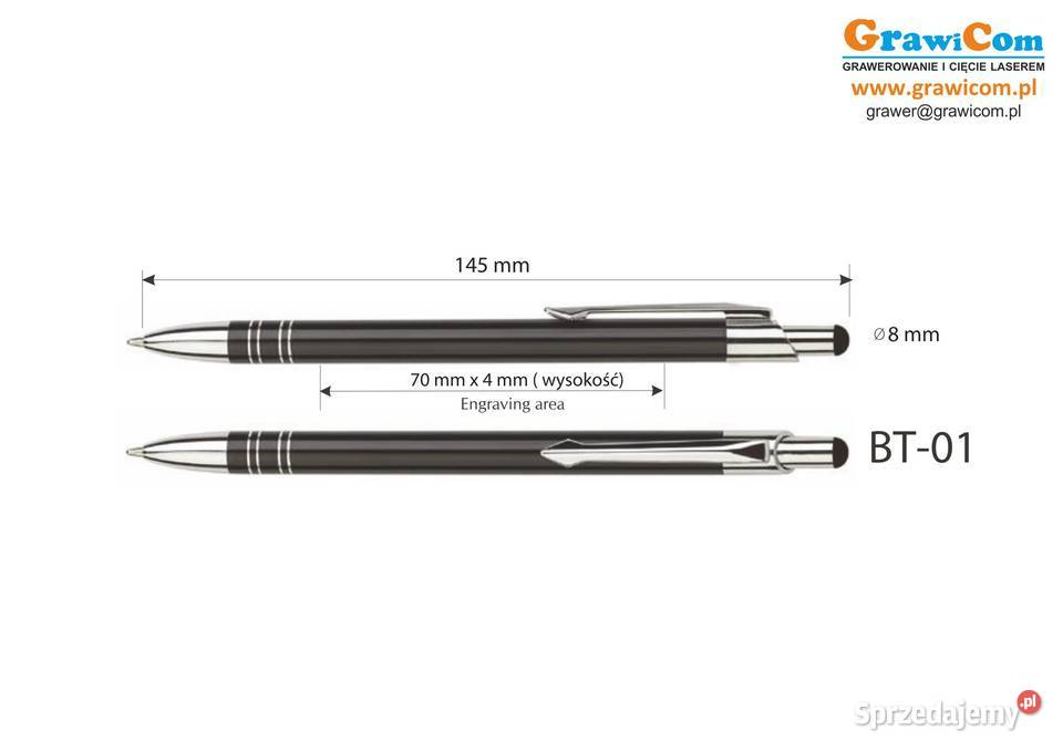 długopisy metalowe touch pen z grawerem 100