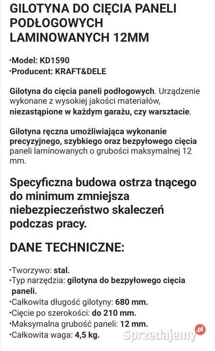 Gilotyna do cięcia paneli podłogowych