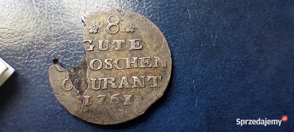 Stare monety 8 groszy 1761 Pomorze srebro Lesko
