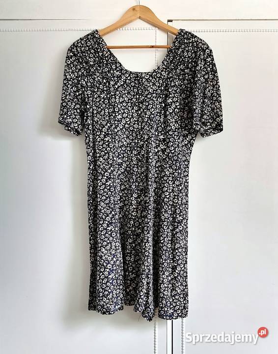 Kombinezon vintage L 40 łączka kwiaty granatowy Szczecin sprzedam