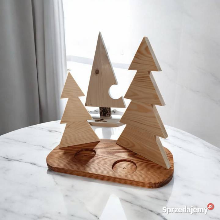 Dekoracje świąteczne drewniane choinki możliwość Boże Narodzenie małopolskie Miechów
