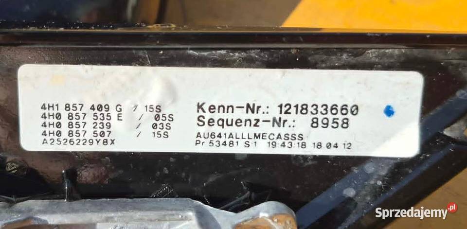 AUDI A8 D4 2012 LIFT LUSTERKO LEWE 14 PIN Lusterka zewnętrzne Radom sprzedam