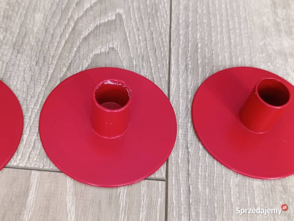 świeczniki Ikea czerwone 4 sztuki Poznań