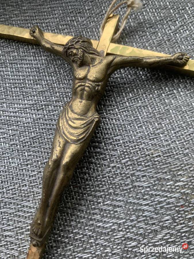 Krzyżyk na ścianę Mosiężny Jezus Łowicz