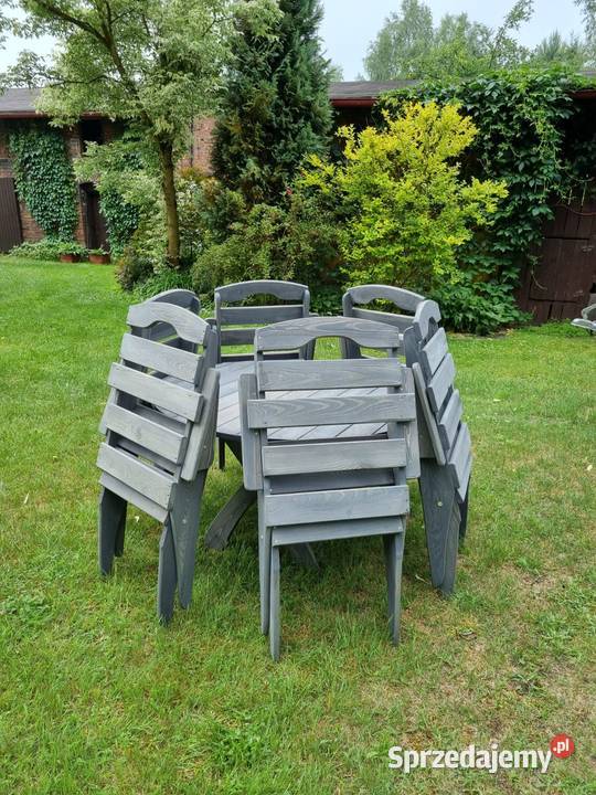 Meble ogrodowe drewniane składane komplet mebli Kalety