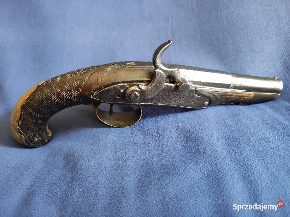 Pistolet kapiszonowy oficerski I poł XIXw Wrocław