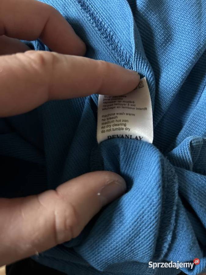 Męski T shirt LACOSTE L niebieski OKAZJA Lacoste lubelskie Zamość