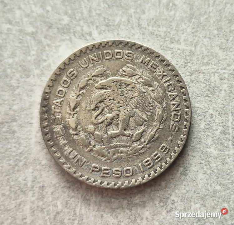 446 MEKSYK srebro 1 Peso 1959 r łódzkie Wola Kruszyńska