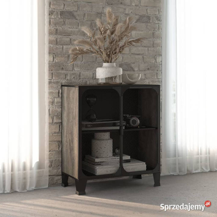 Szafka szara 72x36x82 metal i MDF WM335908 Warszawa sprzedam
