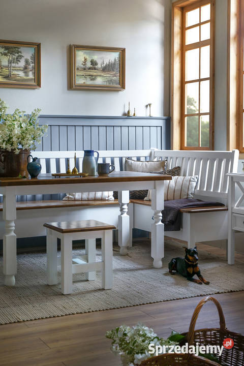 drewniana ławka narożna do kuchni w stylu 96cm Maków Podhalański