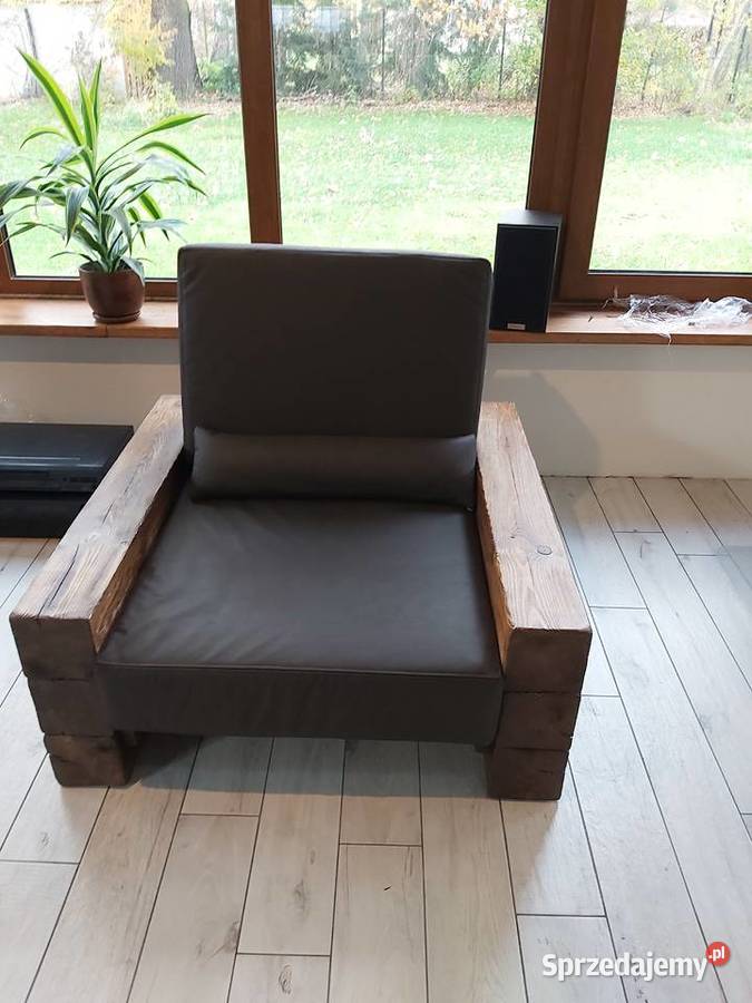 Fotel loftowy drewniany na wymiar.