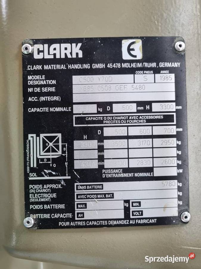 Wozek widlowy Clark C500 Y70D 35T