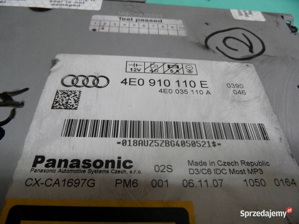AUDI A6 C6 07r zmieniarka płyt CD 4E0910110E Sprzęt audio fabryczny
