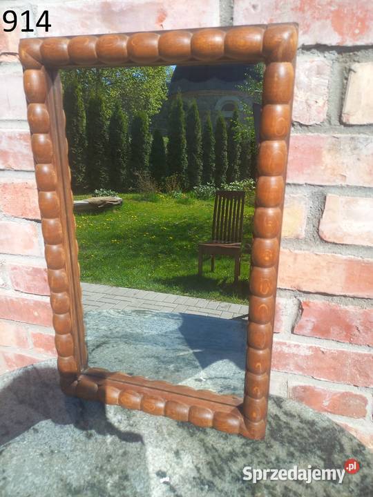 Lustro ścienne wiszące w drewnianej ramie 914 Gawroniec