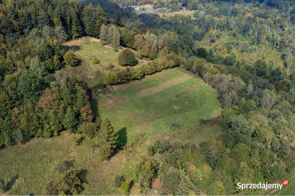 Widok na góry i jezioro międzybrodzkie i polna Międzybrodzie Bialskie