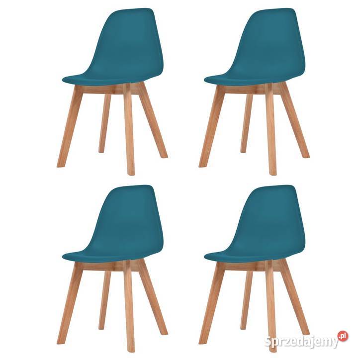 vidaXL Krzesła stołowe, 4 szt., turkusowe, plastik (244781)