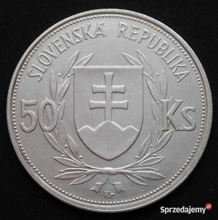 SŁOWACJA 50 KORON 1944 KSIĄDZ TISO SREBRO Łódź