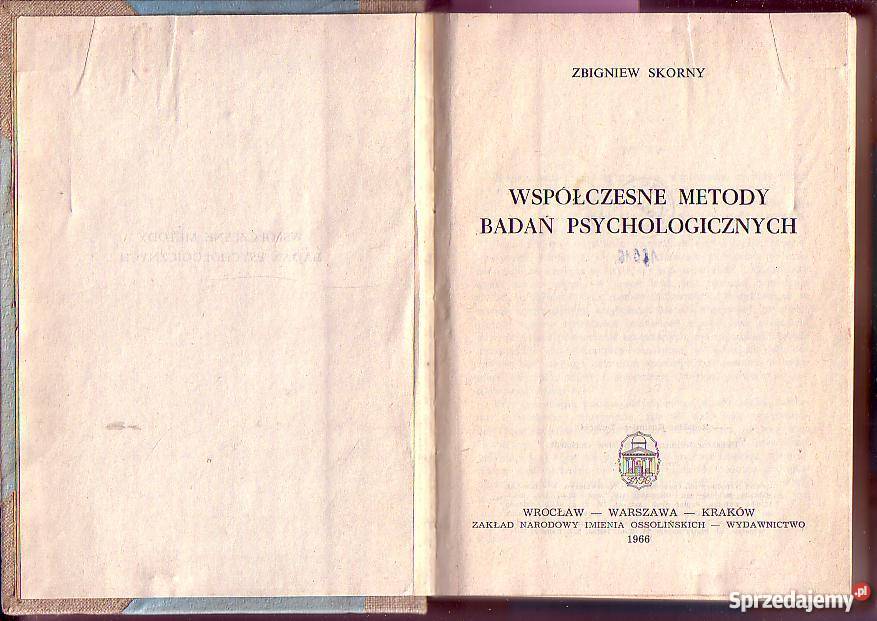 2326 WSPÓŁCZESNE METODY BADAŃ PSYCHOLOGICZNYCH Z małopolskie Czyrna