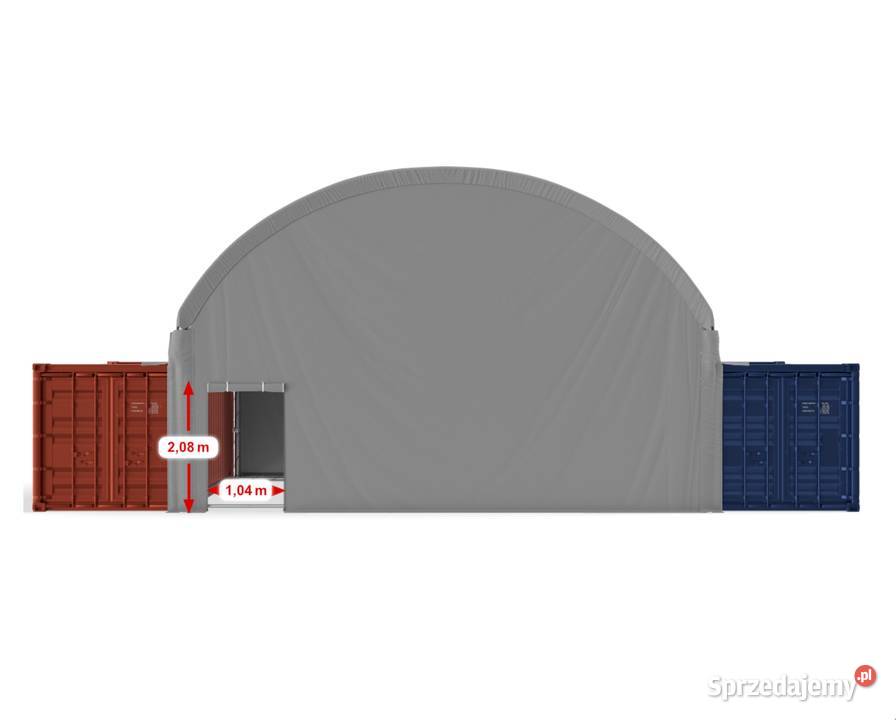 8x12m Namiot ZADASZENIE do kontenerów 2x WEJŚCIE Tarnobrzeg