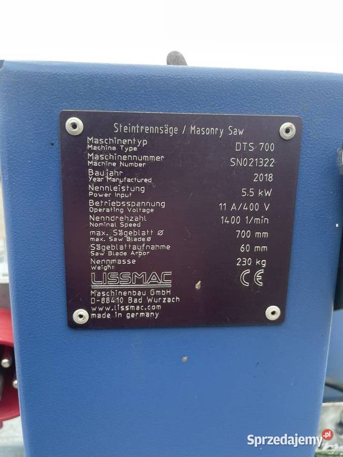 Piła stolikowa LISSMAC DTS 700 przecinarka 2018 wielkopolskie