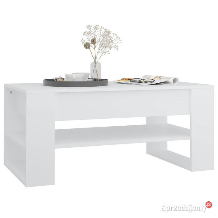 Stolik kawowy biały 102x55x45 materiał Warszawa