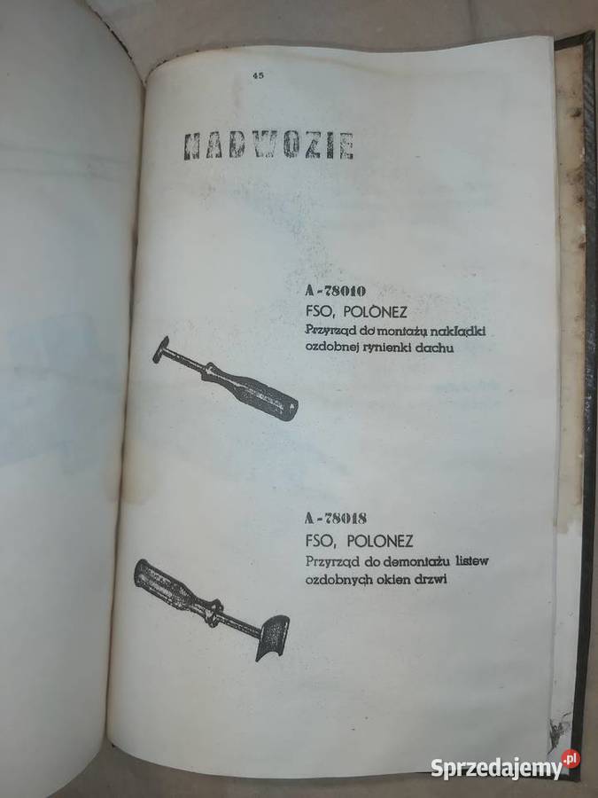 FSO Polonez Katalog narzędzi specjalistycznych Rok wydania 1987 Poradniki, albumy i reportaże Piaseczno