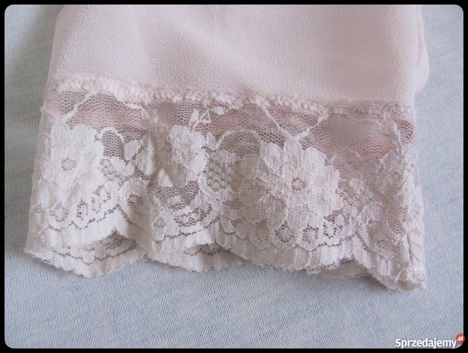 Śliczna romantyczna bluzka mgiełka z koronka 42 mazowieckie Płock