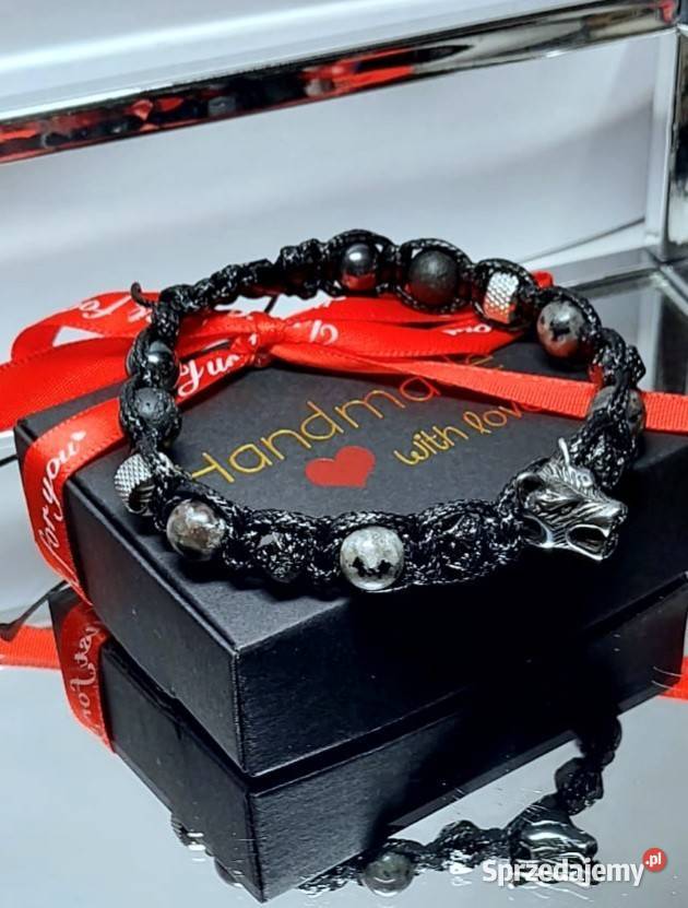 BRANSOLETKA KAMIEŃ YOOPERLITE LAWA WILK STAL Warszawa