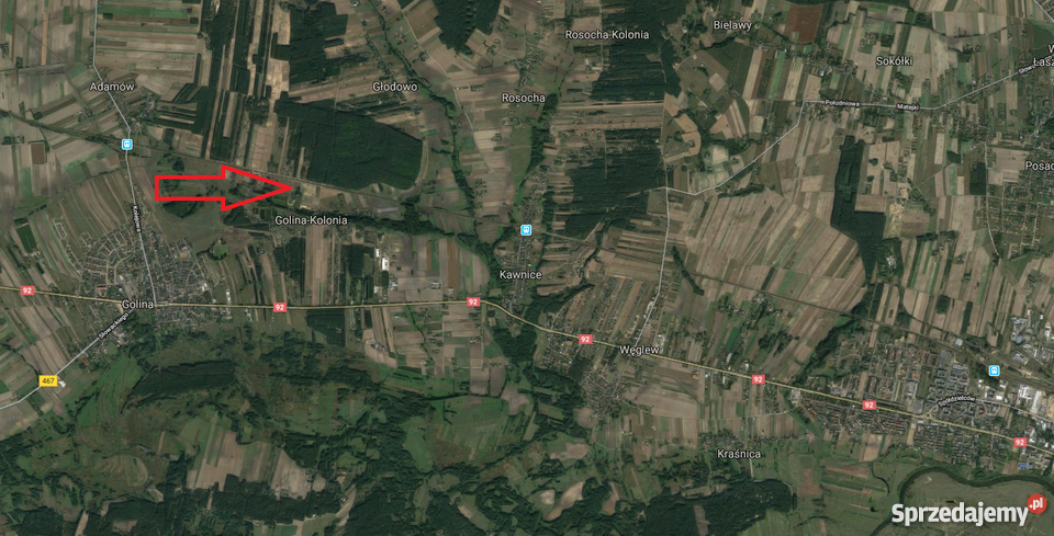 Kolonia Golina działka rolna o pow 48400 ha prąd Golina-Kolonia