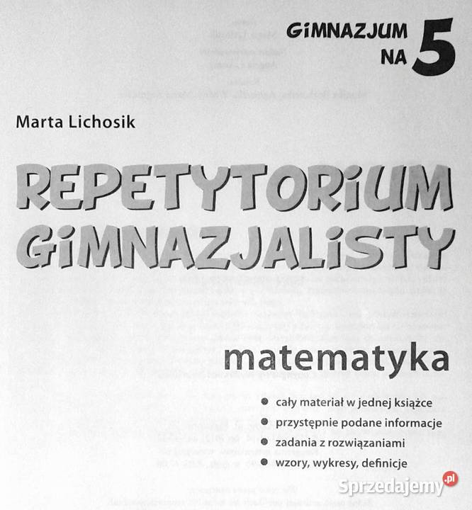 Repetytorium gimnazjalisty Matematyka Marta Pozostałe Chełm sprzedam