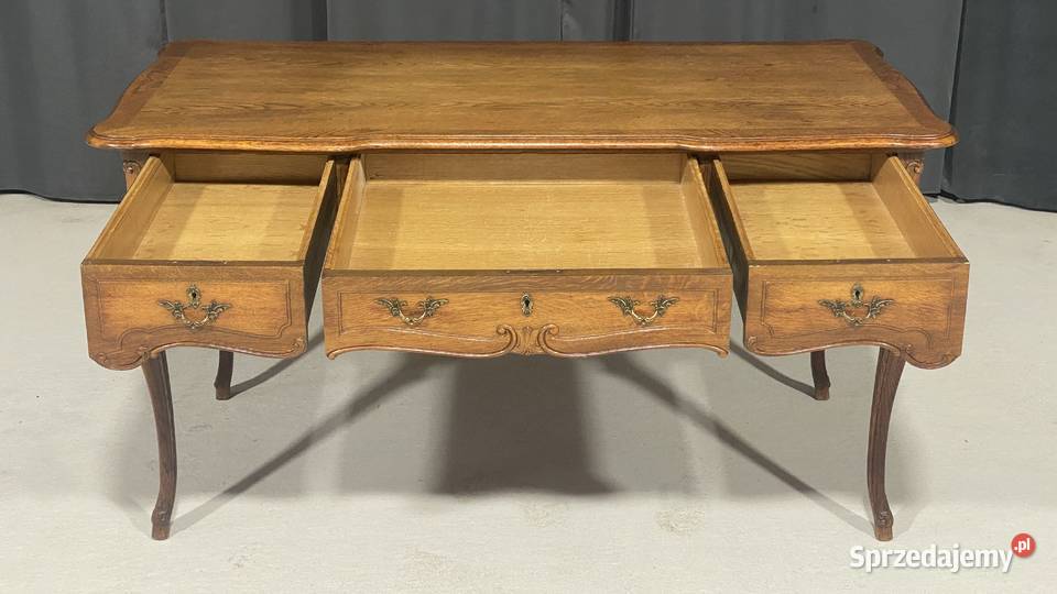 Stylowe biurko dębowe ludwikowskie początek XX Budno