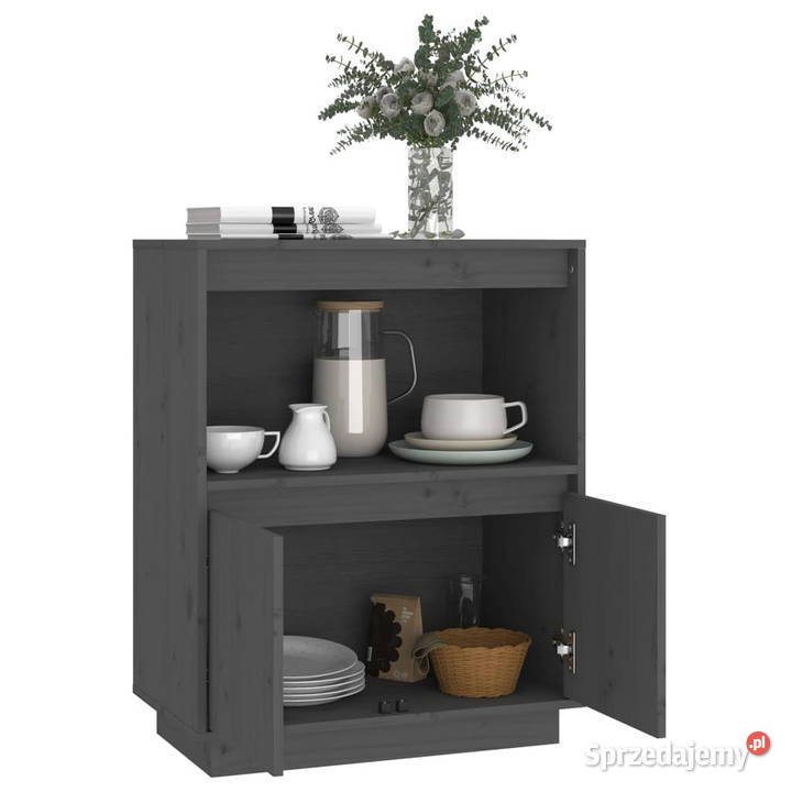 Szafka szara 60 x 34 x 75 lite drewno sosnowe Warszawa