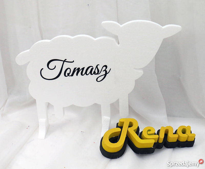Baranek z imionami dzieci dekoracja na Pierwszą wielokolorowy Jasienica Rosielna sprzedam