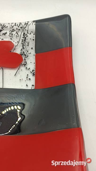 Talerz szklany do serwowania szkło artystyczne Zamość