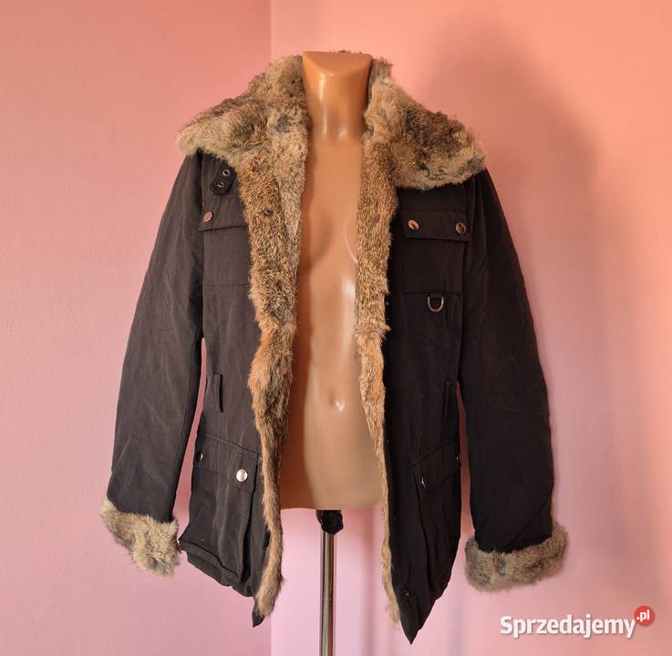 Kurtka jesienna damska z futrem królika Brzesko
