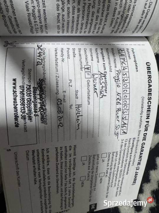 Piaggio NRG Power DT 2012r 13 124 oryginał cichy Lutomia Dolna