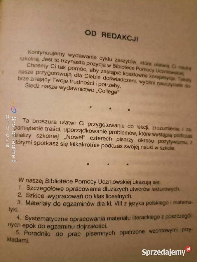Nowele pozytywizm mazowieckie Warszawa