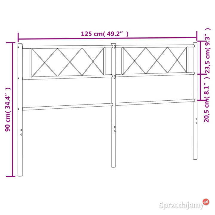 Metalowe wezgłowie białe 120 WM372357 sprzedam