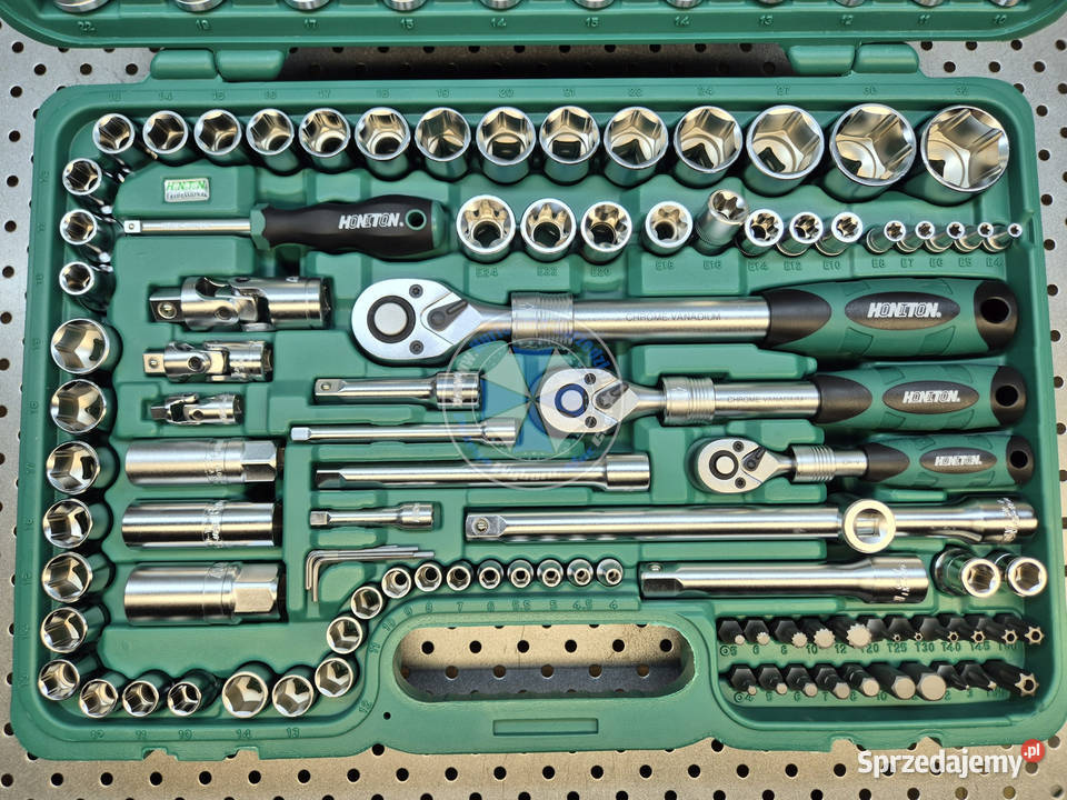 Zestaw kluczy nasadowych 14 38 12 155el CrV kujawsko-pomorskie Nowe