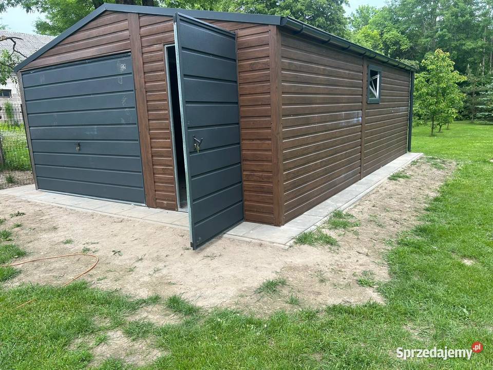 Garaż Blaszany dwuspadowy 57 Ciemny Orzech Gołkowice