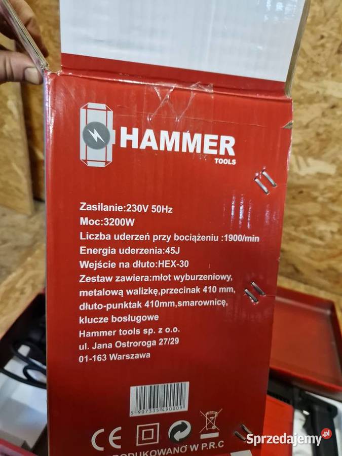 Młot wyburzeniowy o dużej moc 3200W 45J HEX Głogowa