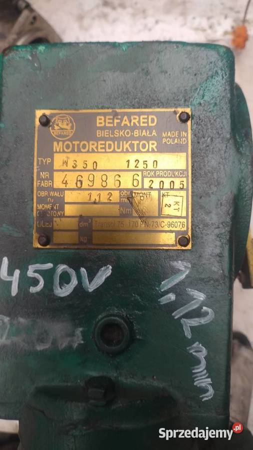 Motoreduktor 009kw 220V 112 obrotów Produkcja Kielce sprzedam
