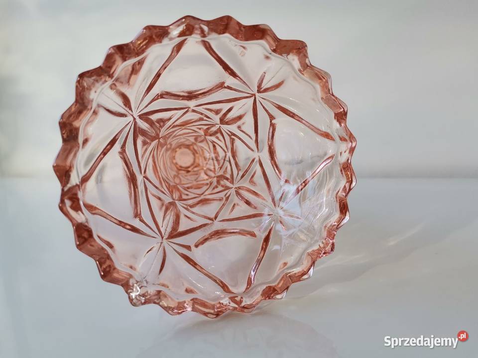 Stary różowy wazon szkło Art Deco Katowice