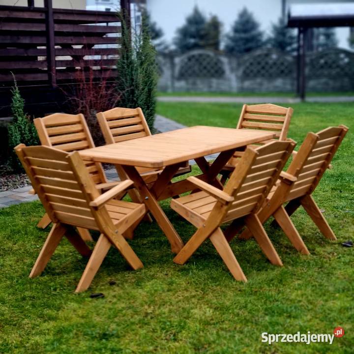 Meble ogrodowe drewniane składane meble tarasowe drewno Kalety