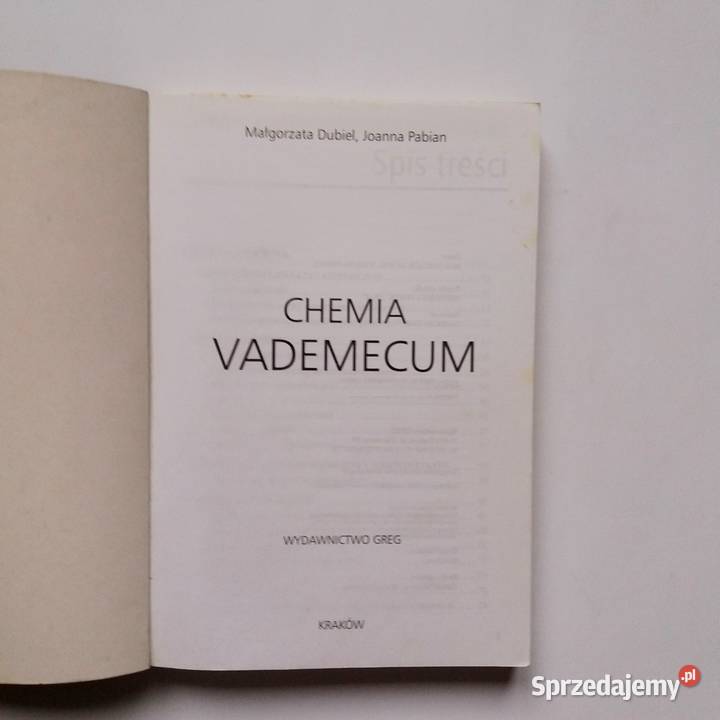 Małgorzata Dubiel Joanna Pabian Chemia Vademecum Łódź