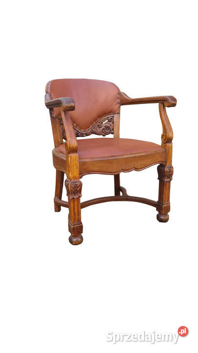 FOTEL DO BIURKA Z PATYNĄ LATA 19001920 DĄB zachodniopomorskie