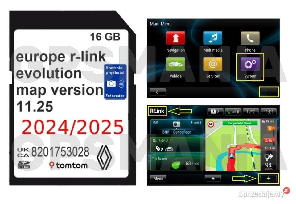 Mapa RENAULT RLINK TOMTOM KARTA 20242025 Łódź