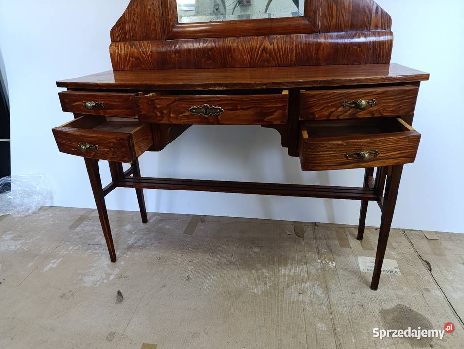 Odnowiona Zabytkowa toaletka z ruchomym lustrem 80cm