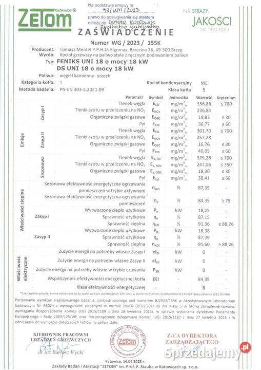 Kocioł 18 kW PIEC węglowy Kotły klasy 5 Wrocław